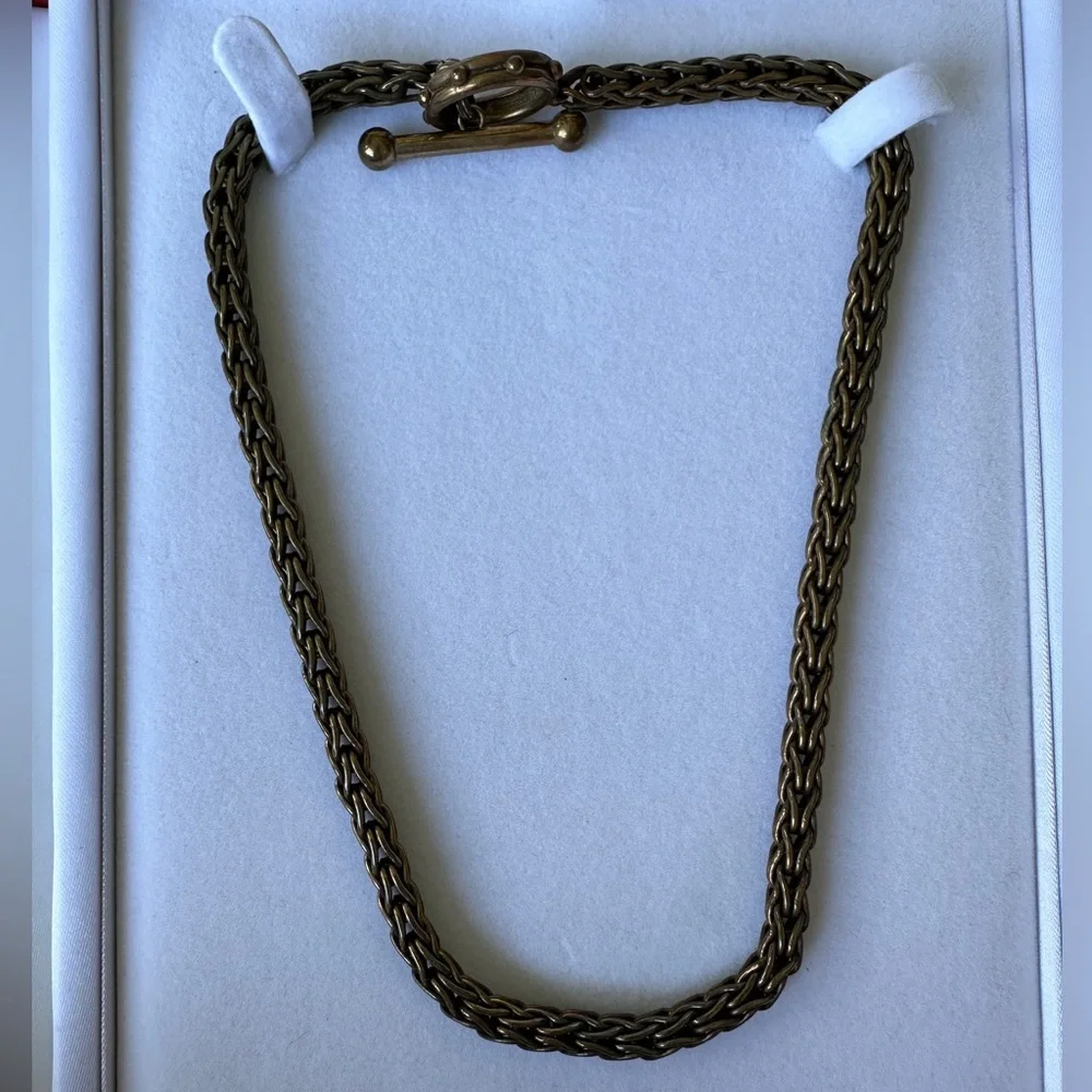 Stephen Dweck Bronze Wheat Chain Vintage Necklace 16